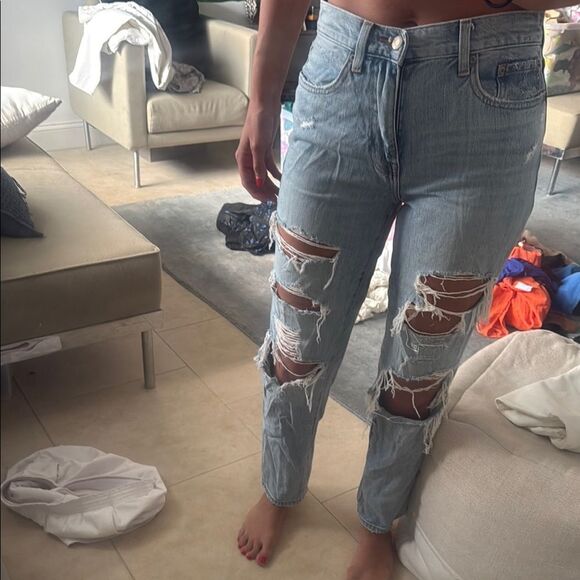 Distressed Light Blue Jeans - PISTOLA Denim Jeans - Size 27 - Great Condition - Picture 1 of 4